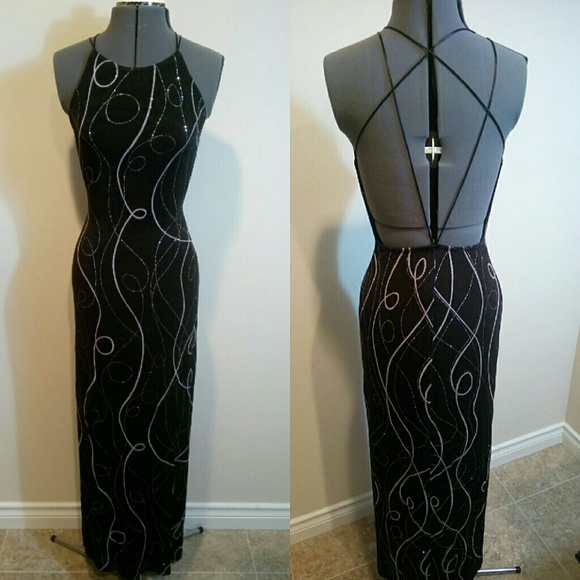 VINTAGE medium ALL THAT JAZZ black stunning gown