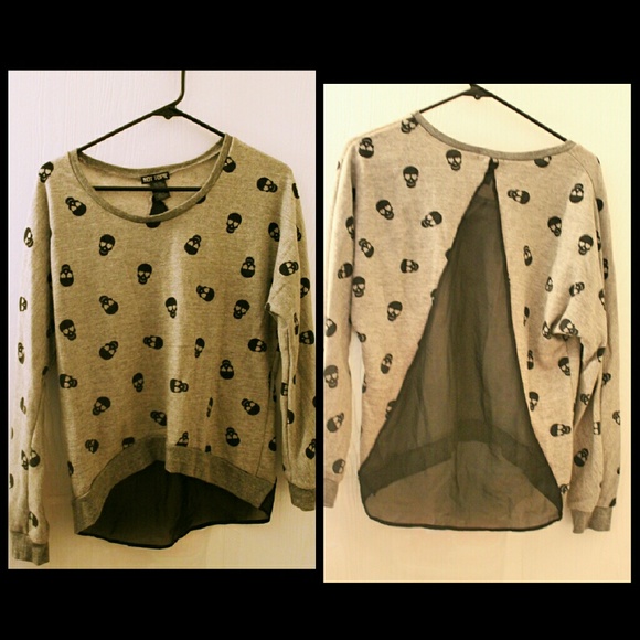 Skull sweater with sheer back