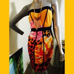 Strapless beautiful flower dress