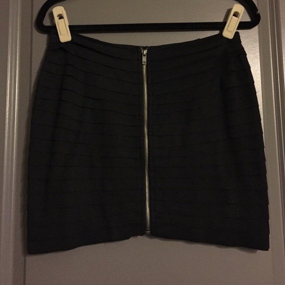 Silence & Noise Black Zipper Miniskirt
