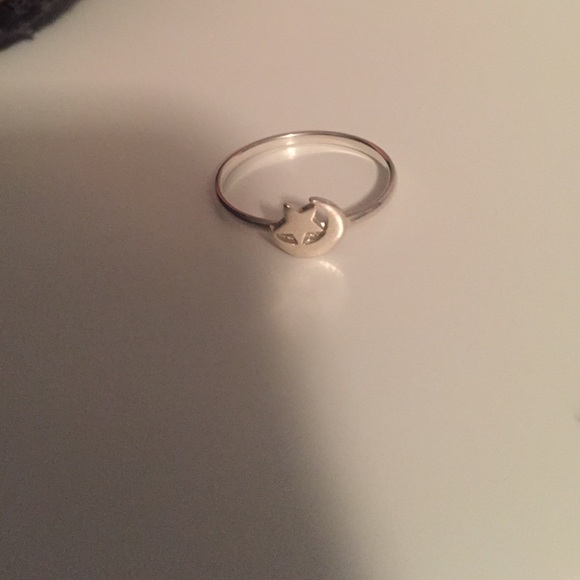 Sterling silver .925 star and moon ring