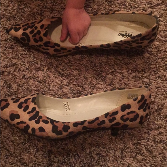 Leopard print mini heels