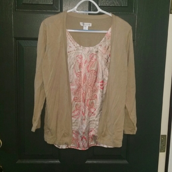 Silky Shirt with Cardigan built in