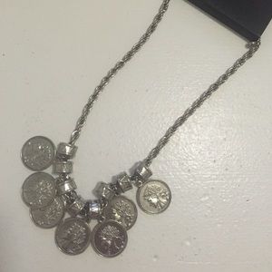 Silver Hippie Boho Coin Necklace