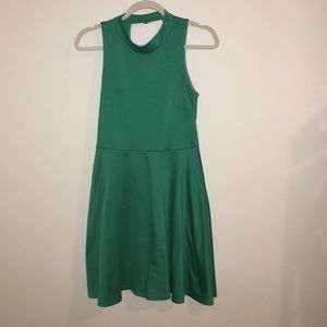 Green high neck dress