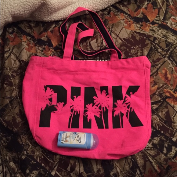 🌻sold🌻Large tropical Palm pink bag