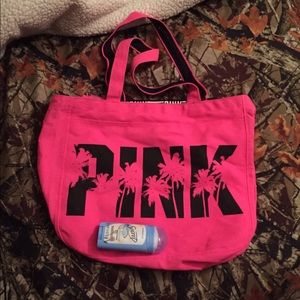 🌻sold🌻Large tropical Palm pink bag