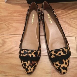 Nine West Leopard Print Calf Hair Flats