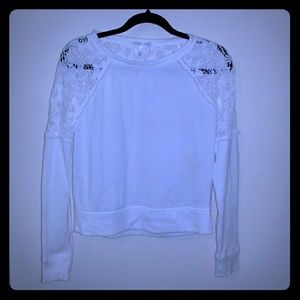 Victoria's Secret Crochet accent fleece top XS