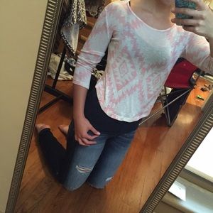 *Sale!* Daytrip Pink & Cream Tribal Sweater