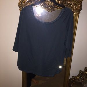 Blue scoop neck tee shirt
