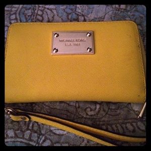 Yellow MK wristlet