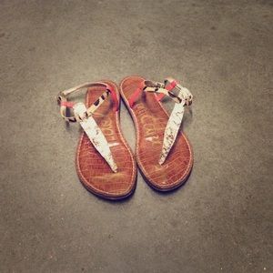 Sam Edelman pink and cheetah print sandals