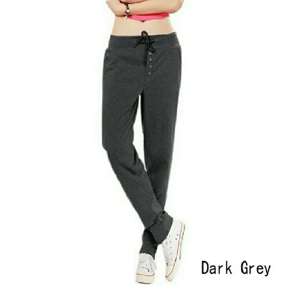 Straight Sports Casual Hip-Hop Dark Grey Pants