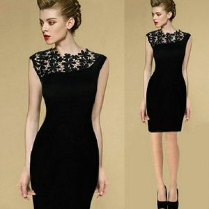 Women Summer Dress  Lace Flower Slim  Dress  Eveni