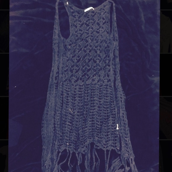Long pull over lacey vest thingy
