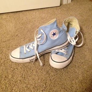Cute baby blue high top converse