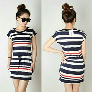 Women Striped Slim Elastic Casual Dress
