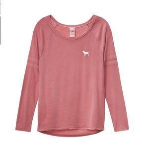 Victoria secret pink begonia open neck long sleeve