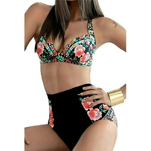 Stitching Waist Swimsuit Gather Tight Sexy Bikini