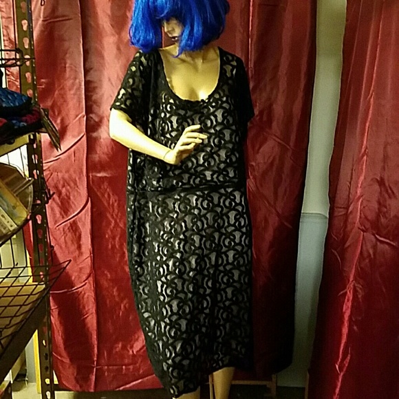 Lane Bryant dress with black overlay