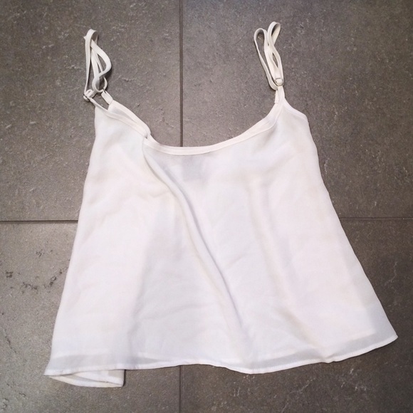 White Cropped Tank Top