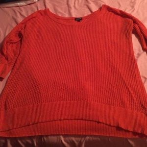 Sheer stitched orange Torrid top