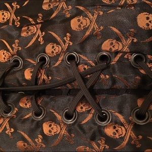 Handmade pirate corset and slip dress.