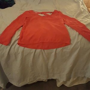 Long sleeve dark salmon colored shirt