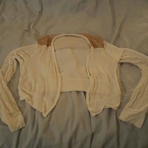 Cream cami with gold sequence