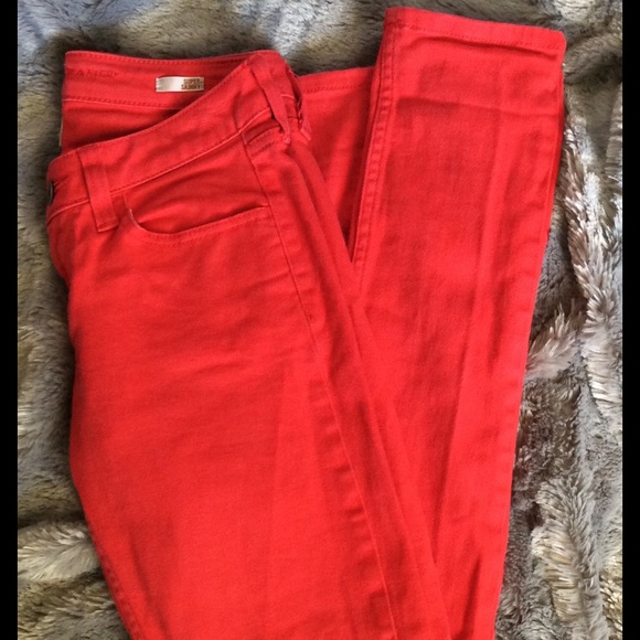 Red Orange Super Skinny Arizona Jeans - Picture 3 of 4