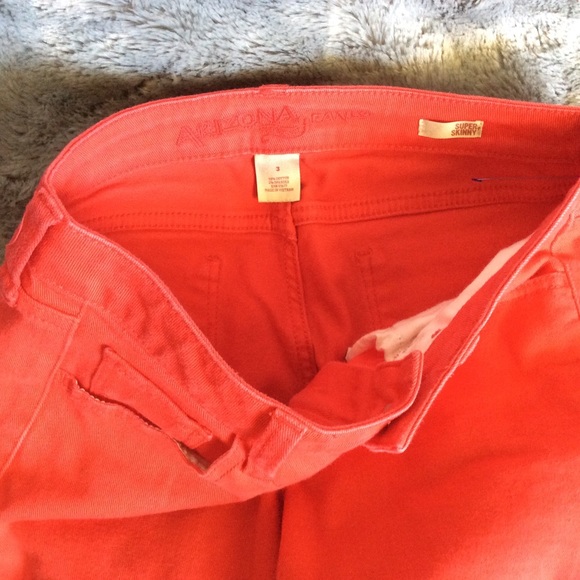 Red Orange Super Skinny Arizona Jeans - Picture 4 of 4