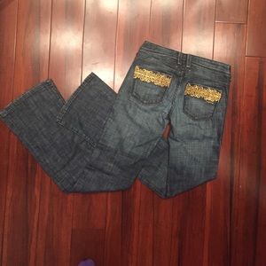 NEW - BEBE Dark wash w/embellishment