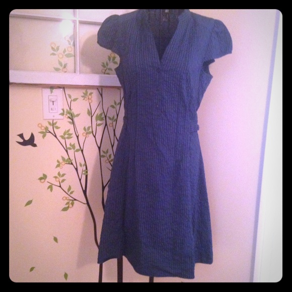 H&M navy Seersucker Dress