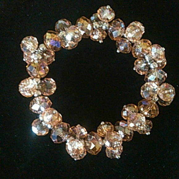 Light peachy, pink crystal bracelet
