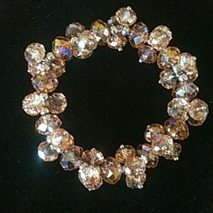 Light peachy, pink crystal bracelet