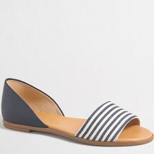 Jcrew factory striped peep toe d'orsay flags