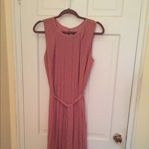 Ann Taylor Pleated Rose Midi Dress 12 P