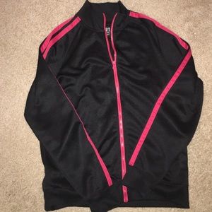 Black running jacket.