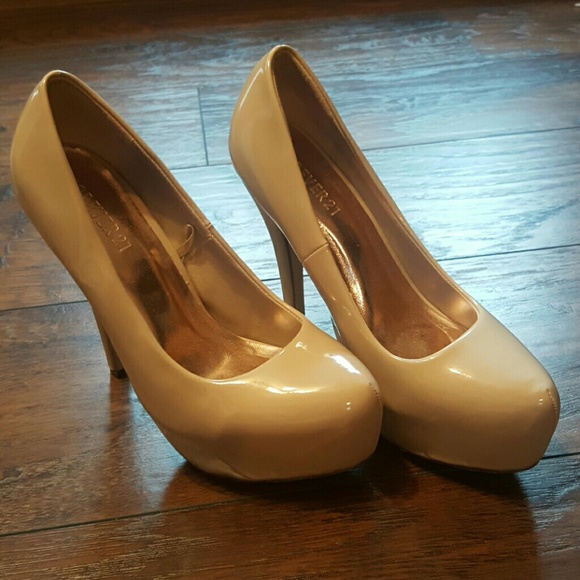 Nude platform heels