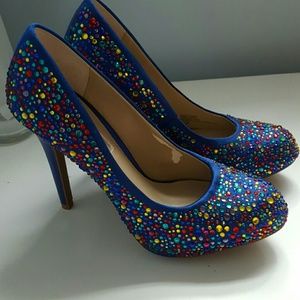 Size 5.5 International Concepts sequined blue heel
