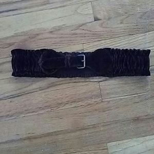 Brown velvet belt