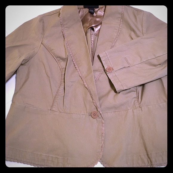 Tan Canvas Blazer Size 18/20