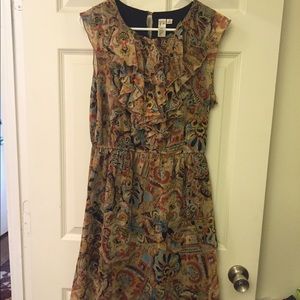 Dress perfect for fall with ruffles on bust