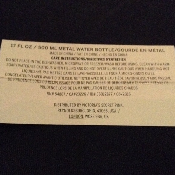 Victoria secret pink silver metal water bottle - Picture 3 of 4