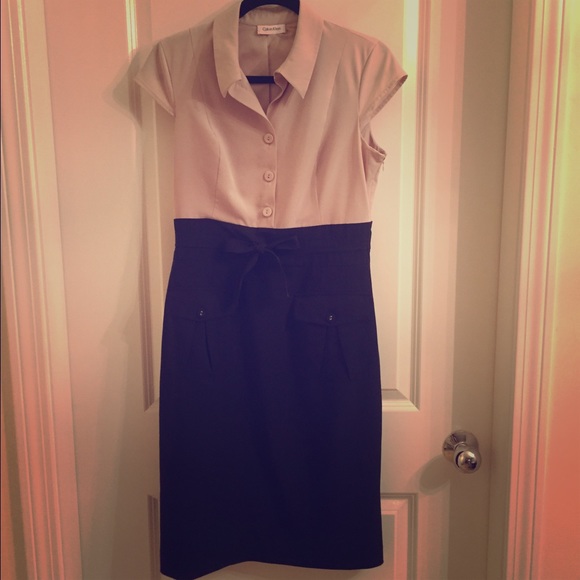 Calvin Klein Two-Tone Dress