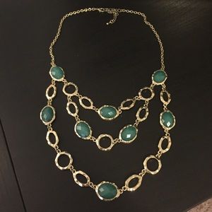 Gold and teal necklace