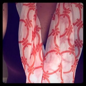 Orange chain loop scarf