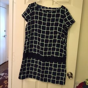 Gap Dress with white/blue square design