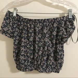 Floral off the shoulder crop top